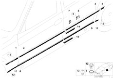 E38 750i M73 Sedan / Vehicle Trim/  Mould Rock Panel Fender Door Covering