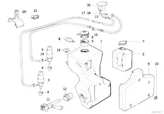 E34 540i M60 Touring / Vehicle Electrical System/  Single Parts For Windshield Cleaning-2
