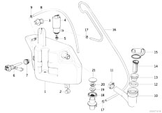E34 520i M50 Touring / Vehicle Electrical System/  Single Parts For Rear Window Cleaning