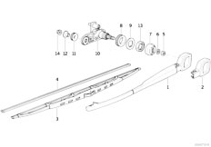 E34 520i M50 Touring / Vehicle Electrical System/  Single Parts For Rear Window Wiper