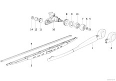 E34 525td M51 Touring / Vehicle Electrical System/  Single Parts For Rear Window Wiper