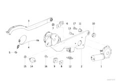 E34 518i M43 Touring / Vehicle Electrical System/  Single Parts For Rear Window Wiper-2