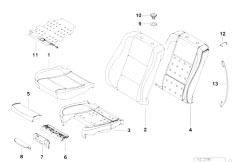 E38 728i M52 Sedan / Seats/  Sports Seat Cover Pad