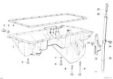 E36 M3 S50 Sedan / Engine Oil Pan And Dip Stick