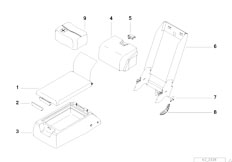 E38 740i M62 Sedan / Seats Center Armrest Rear-2