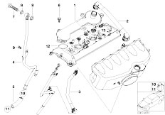 E46 M3 S54 Cabrio / Engine Crankcase Ventilation Oil Separator