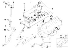 E46 M3 S54 Cabrio / Engine Crankcase Ventilation Oil Separator-2