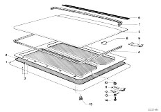 E12 525 M30 Sedan / Sliding Roof Folding Top/  Slid Lift Roof Cover Ceiling Frame-2