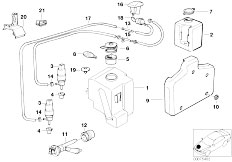 E34 530i M60 Touring / Vehicle Electrical System/  Single Parts For Windshield Cleaning