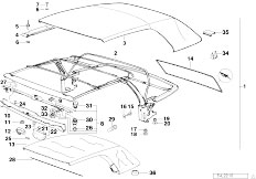 E36 M3 S50 Cabrio / Sliding Roof Folding Top/  Manual Electromech Semiautom Folding Top