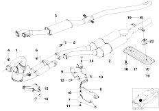 E39 525d M57 Sedan / Exhaust System/  Catalytic Converter Front Silencer