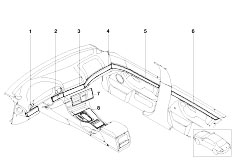 E39 520i M54 Sedan / Vehicle Trim/  Retrofit Int Mouldings Matt Chrome