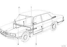 E12 535i M30 Sedan / Vehicle Electrical System/  Wiring Set Electr Exterior Mirrors