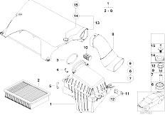 E53 X5 3.0i M54 SAV / Fuel Preparation System Suction Silencer Filter Cartridge