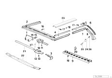 E30 320i M20 Cabrio / Sliding Roof Folding Top Folding Top Gaskets