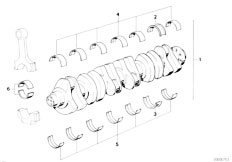 E36 M3 S50 Sedan / Engine/  Crankshaft With Bearing Shells