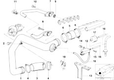 E34 525td M51 Touring / Engine Intake Manifold Supercharg Air Duct Agr-2