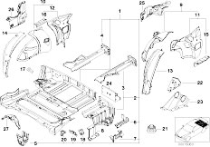 Z3 Z3 M3.2 S54 Roadster / Bodywork Floor Panel Trunk Wheel Housing Rear