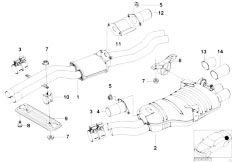 E46 330i M54 Touring / Exhaust System/  Centre And Rear Silencer-2