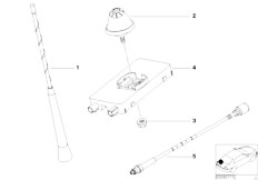 E46 M3 S54 Cabrio / Communication Systems Single Parts F Side Panel Teleph Antenna