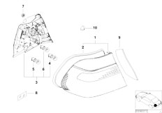 E46 320Ci M54 Coupe / Lighting/  Rear Light In The Side Panel