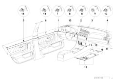 E38 740iLP M62 Sedan / Vehicle Trim/  Fine Wood Trim Alder Bordeaux