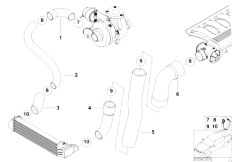 E39 520d M47 Touring / Engine Intake Manifold Supercharg Air Duct