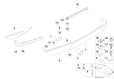 E52 Z8 S62 Roadster / Vehicle Trim/  Trim Panel Bumper Rear Bottom