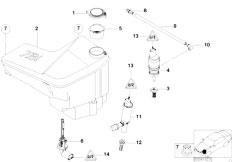 E53 X5 4.4i M62 SAV / Vehicle Electrical System Head Lamp Cleaning Device Container