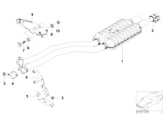 E39 520i M54 Touring / Exhaust System/  Front Silencer