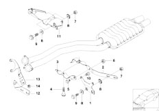 E39 520i M54 Touring / Exhaust System Exhaust Suspension Parts