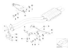 E39 520i M54 Touring / Exhaust System/  Exhaust Suspension Parts