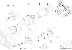 E46 318d M47 Touring / Engine/  Belt Drive Water Pump Alternator