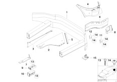 E52 Z8 S62 Roadster / Bodywork/  Mounting Parts For Trunk Floor Panel