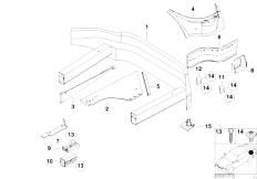 E52 Z8 S62 Roadster / Bodywork Mounting Parts For Trunk Floor Panel