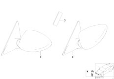 E46 330Cd M57N Cabrio / Vehicle Trim/  Retrofit M Outside Mirror