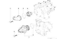 E34 525tds M51 Sedan / Engine/  Waterpump Thermostat