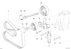 E36 318is M42 Coupe / Engine/  Belt Drive Water Pump Alternator-2