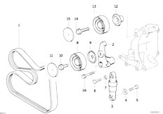 E36 318i M43 Sedan / Engine/  Belt Drive Water Pump Alternator