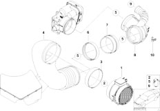 E53 X5 3.0i M54 SAV / Fuel Preparation System Hot Film Air Mass Meter