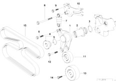 E34 525td M51 Sedan / Engine/  Belt Drive Water Pump Alternator