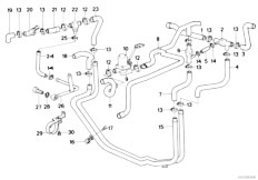 E34 525ix M50 Sedan / Heater And Air Conditioning Water Circulation Of Independent Heater