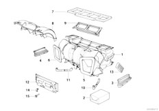 E38 725tds M51 Sedan / Heater And Air Conditioning/  Housing Parts Automatic Air Conditioning