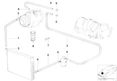 E38 730i M60 Sedan / Heater And Air Conditioning/  Coolant Lines