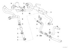 E38 735iL M62 Sedan / Heater And Air Conditioning/  Independent Heating Water Valves