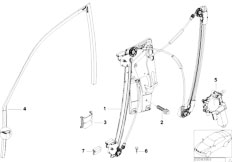 E39 525d M57 Touring / Vehicle Trim/  El Front Door Window Lifting Mechanism