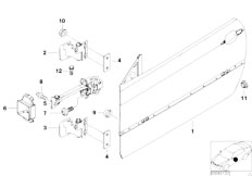 E46 330Ci M54 Cabrio / Bodywork Front Door Hinge Door Brake