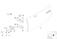 Z3 Z3 2.2i M54 Roadster / Bodywork/  Front Door Hinge Door Brake