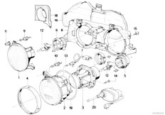 E32 735i M30 Sedan / Lighting/  Single Components For Headlight