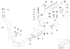 E46 320d M47 Sedan / Heater And Air Conditioning Exhaust Pipe Muffler